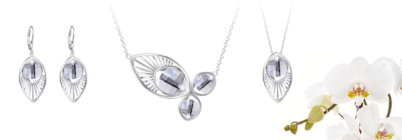 Kolekce stříbrných šperků Orchid s českým křišťálem Preciosa